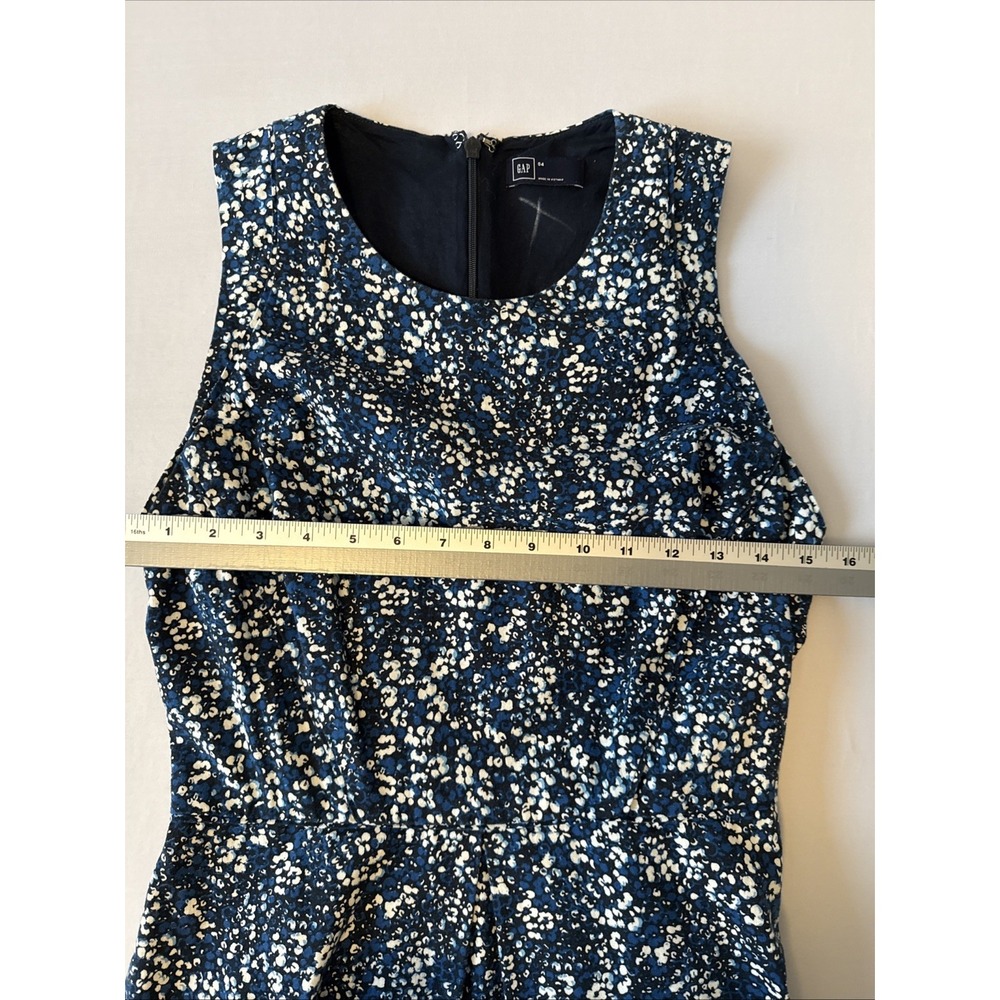 Gap Linen Cotton Fit & Flare Blue Floral Sleeveless Dress Women's 4 Cottagecore - Picture 10 of 12